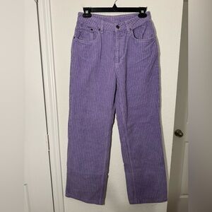 RAGGED JEANS Rare Purple Corduroy Pants Made in Turkey Womens Size 28